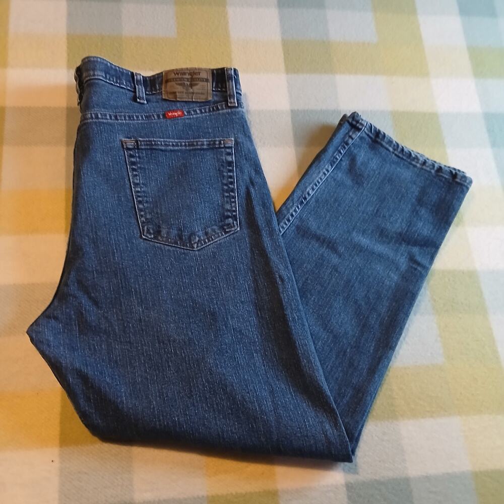 Wrangler Jeans Men's 40x30 Blue Denim Regular Fit Straight Leg Mid Rise Western